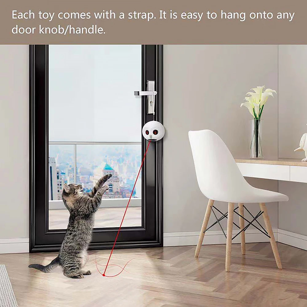 

Automatic Interactive Laser Toy InteractiveCat Toy Pet Laser Toy For Home Durable Convenient Randomly Adjustable White Home pet
