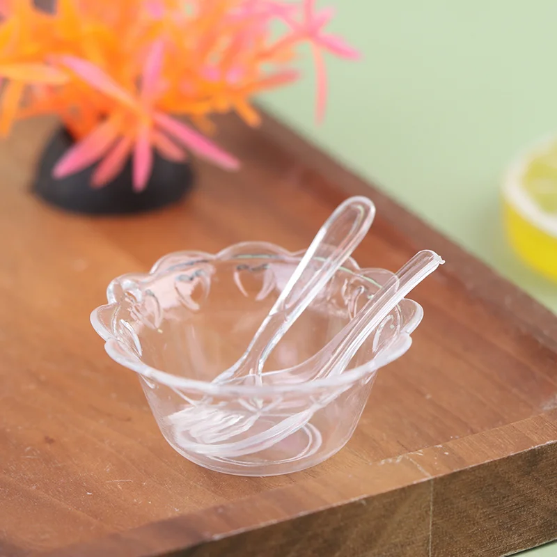 

New 3Pcs/set 1:6 1:12 Dollhouse Miniature Bowl Spoon Fork Dolls Kitchen Dollhouse Miniature Water Cup Accessories