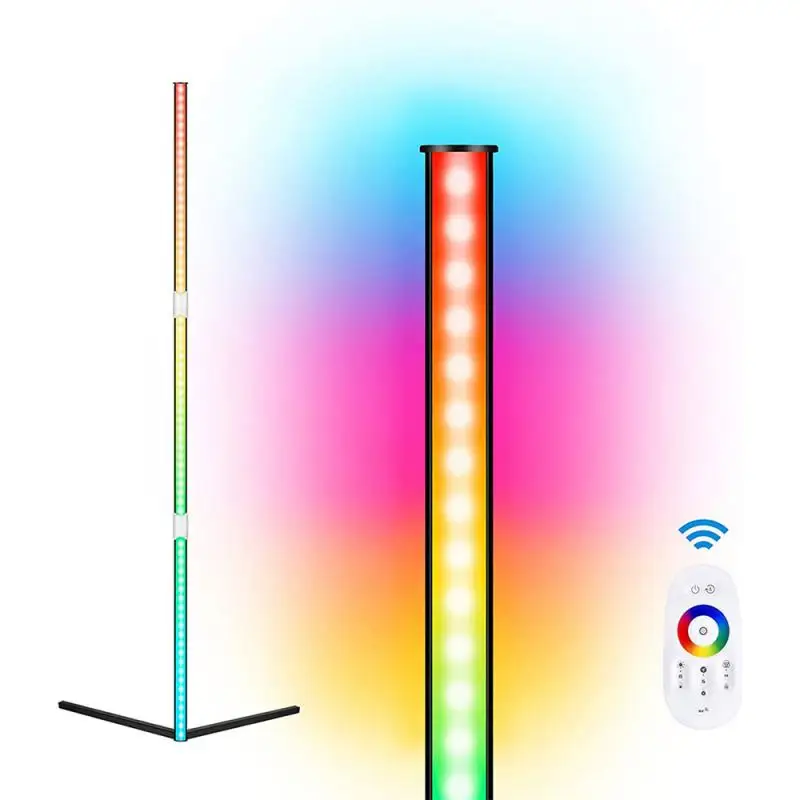 

1PC RGB Colour Changing LED Corner Floor Lamp Light Touch-Sensitive Remote Dimmable Standing For Office Living Room Loft Bedroom