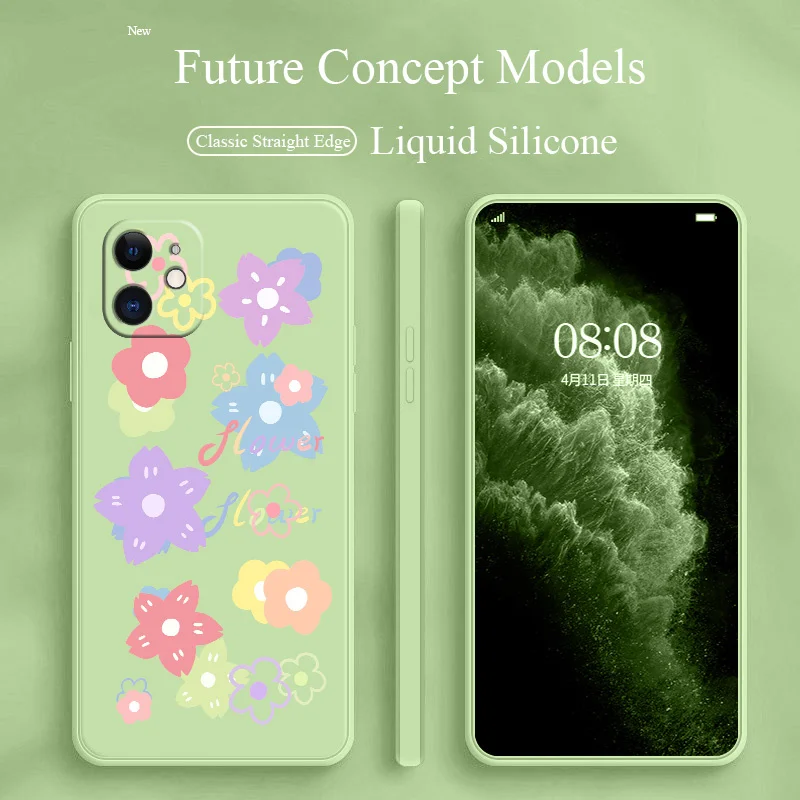 

Candy Liquid Silicone Case For iPhone 12 11 Pro Camera Protective Soft Phone Back Cover On X XR XS MAX SE2020 8 7 6 6S Plus