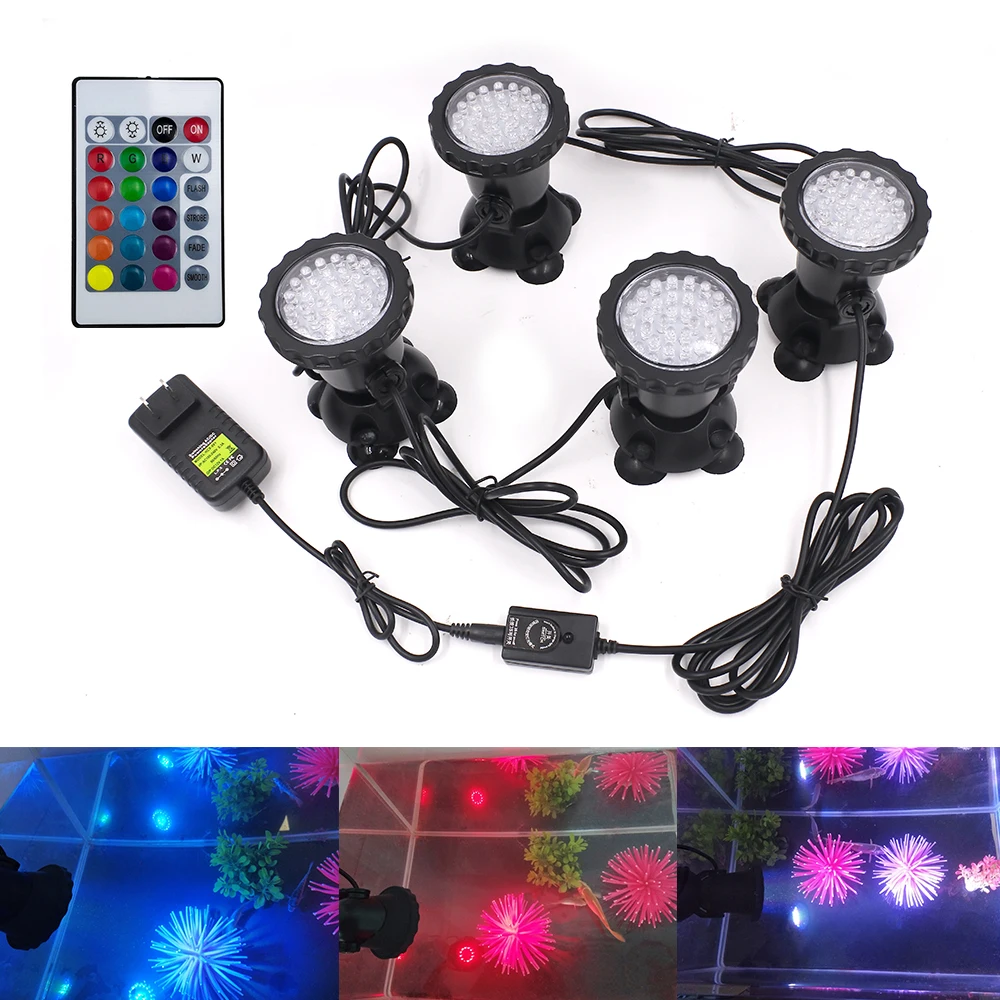 

LED Underwater Lights Color Changing Remote Control Lamp Waterproof Spot Swimming Pool Fountains Pond Garden Lawn Aquarium Lamp