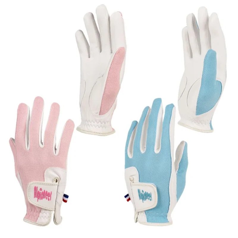 Лиза перчатки для гольфа женщин пара нано-микрофибра ткань и дышащая сетка патч в
