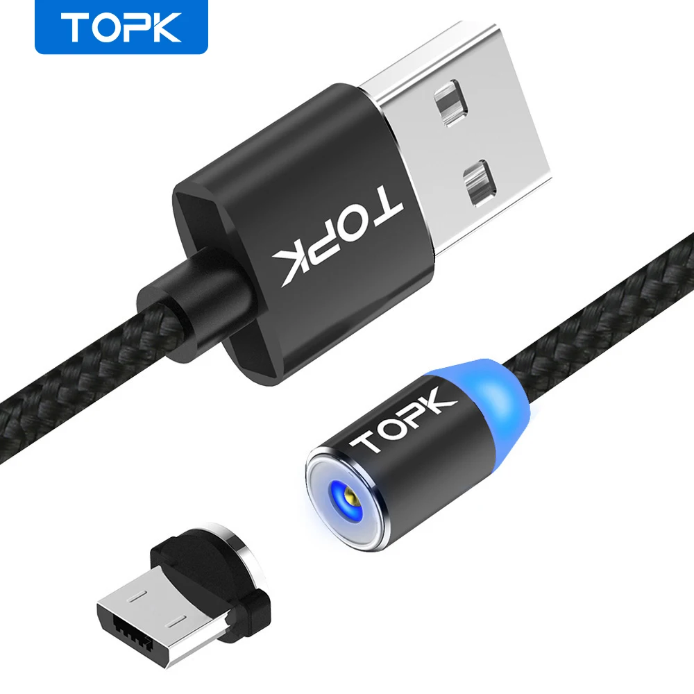 TOPK AM23 светодиодный индикатор Магнитный кабель Micro USB Модернизированный