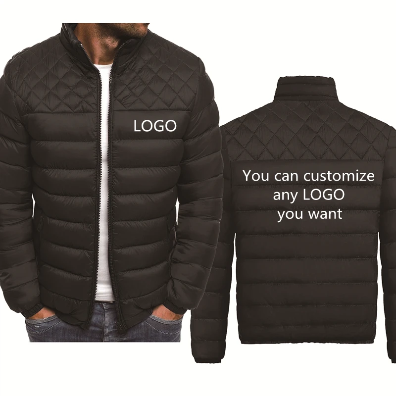 

2021 NEW Spring Autumn Men Zip Jacket Custom LOGO Printing Casual High Quality Cotton Thicken Warm Wool Fleece Jacket