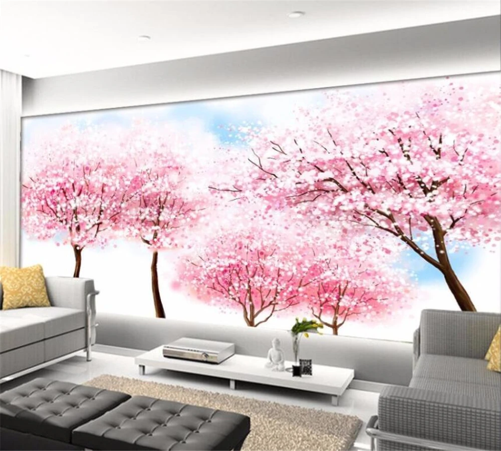 3D-обои beibehang на заказ высококачественные красивые абстрактные вишневые цветы