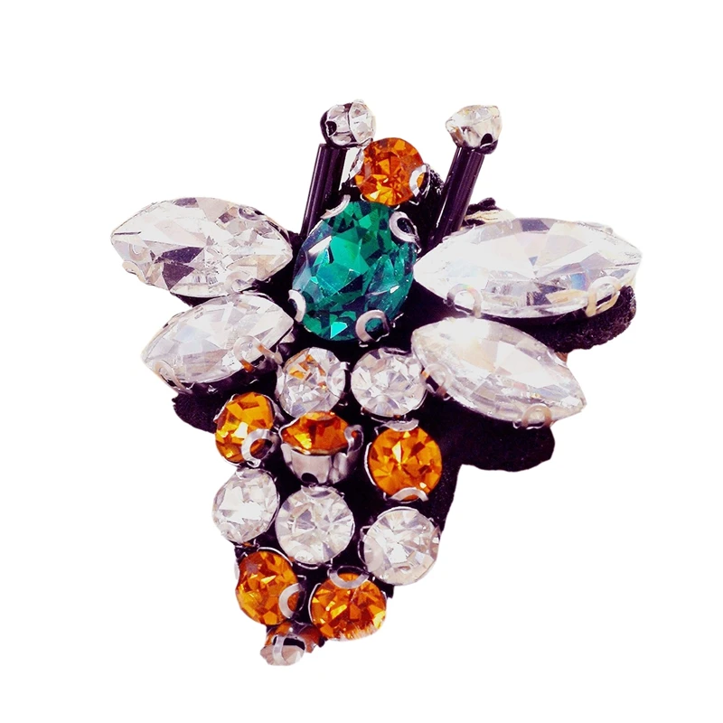 Ручная работа стразы нашивки с бисером пчелы крутая Мода пришитые на кристалл