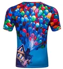 Футболка Мужскаяженская с 3D-принтом, смешная уличная одежда с короткими рукавами для любителей Галактики, воздушного шара, фильма UP