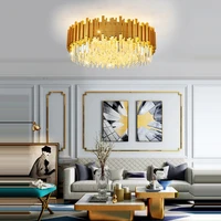 luxury led gold black designer crystal round lamparas de techo ceiling lights ceiling light ceiling lamp for foyer