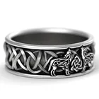 Кольцо мужское в стиле старого серебра, Брендовое кольцо с волчьим воем и шпагатом, подарок на день рождения в стиле хип-хоп, аксессуары для пальцев