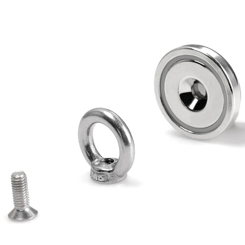 D20mm-D60mm Magnet Neodymium Magnet Round Thick Eyebolt Treasure Hunt Magnets Permanent Magnetic Fishing Rare Magnet