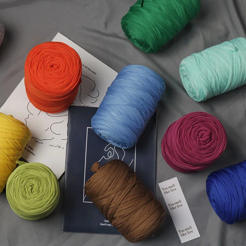 

400g Knitting Tshirt Yarn Crochet Cloth Cotton Yarns For Needlework Purse Bags Basket Cushion Mat Thick Chunky Woven Wool пряжа