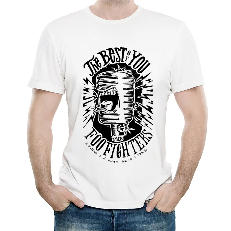 Foo fighers футболка белого цвета Мужская мода короткий рукав Foo fighers логотип футболка Майки футболки унисекс футболка