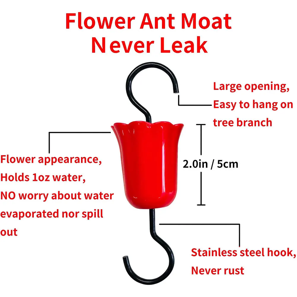 

Ant Guard Moats For Hummingbird Feeder Flower Insect Trap Guard Hook Anti-Ant Hook For Wild Birds Feeder Garden Accessory