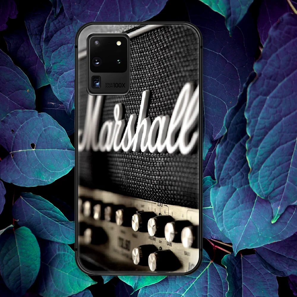 

Marshell Amp Guitar Brand Phone Case For Samsung Galaxy Note S 8 9 10 20 Plus E Lite Uitra black Shell Fashion Back Soft