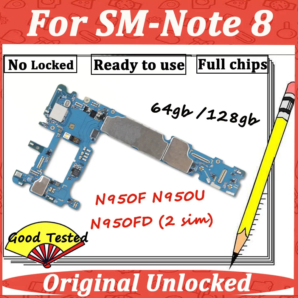 Оригинальная материнская плата для samsung Galaxy Note 8 N950F 64g 128g N950FD Dual Sim N950U разблокированная материнская плата Android основная материнская плата