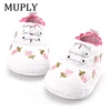Baby Girl Shoes White Lace Floral Embroidered Soft Shoes Prewalker Walking Toddler Kids Shoes First Walker free shipping 2