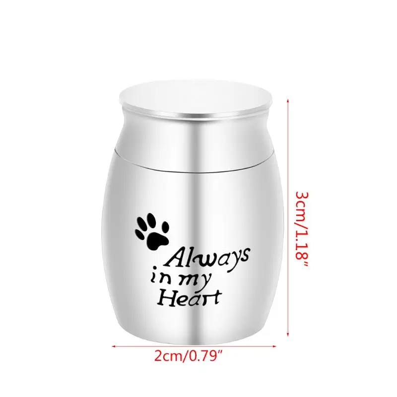 

Q0KF Pet Cremation Urns Stainless Steel Memorial Container Dog Cat Perfect Restin