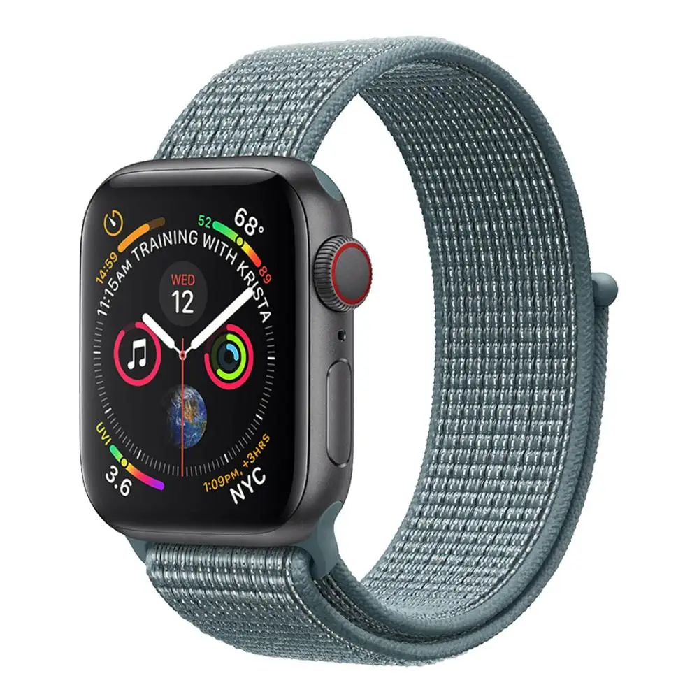 Ремешок для наручных часов Apple Watch 4 5/3/2/1 38 мм 42 мм 62 NewColors нейлон мягкий дышащий сменный ремешок петли для наручных часов iwatch серии 4 40 мм 44 мм - Цвет ремешка: 31QYS