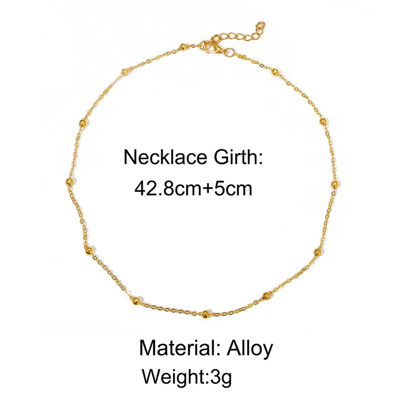 

Bacolod Gold Color Chain Choker Necklaces for Women 2020 New Arrival Party Birthday Jewelry Simple Geometric School Necklace