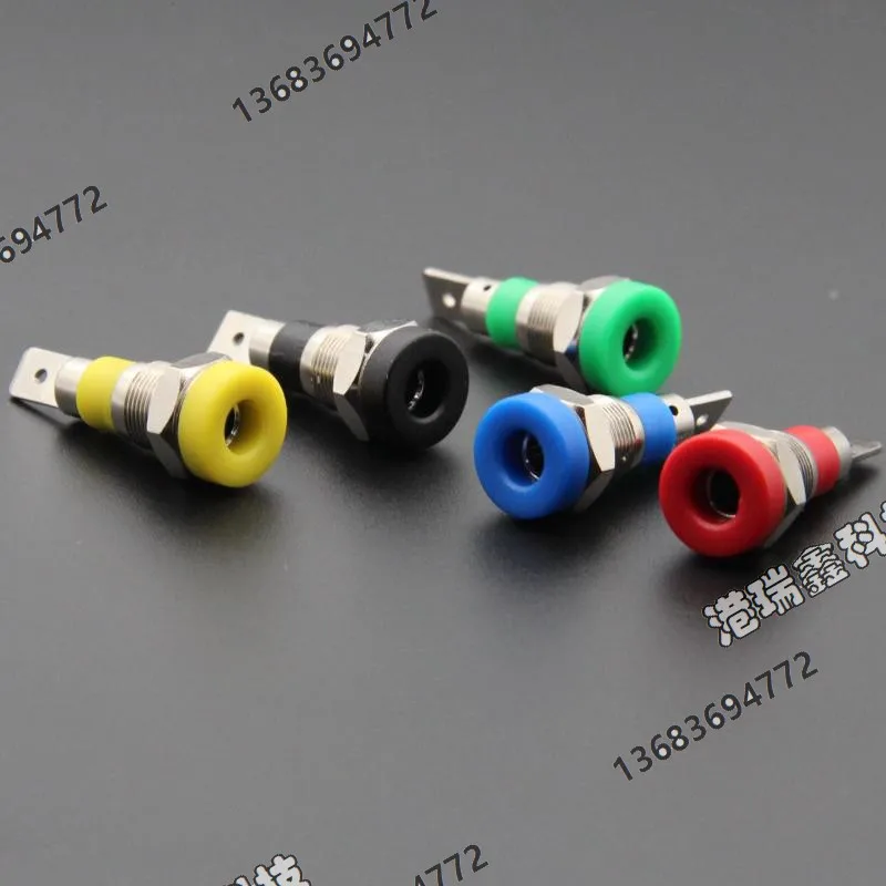[SA]4MM banana jack connector socket M8 hole R1-76 red black and yellow blue GREE terminals wire bonders--100pcs/lot - купить по