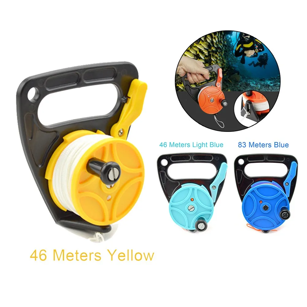 

Scuba Diving Wreck Reel Retractable Spool Finger Line Cave Reels With Handle Snorkeling Gear Underwater Water Sports Accessories