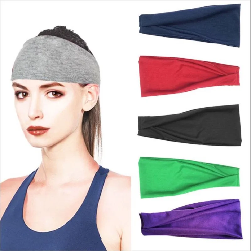 

6pcs Women's Yoga Elastic Headband Twist Broad Brim Bandana Outdoor Sports Running Hair Accessory Indoor Fitness Sweat Absorbent