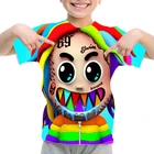 6ix9ine футболка с 3d принтом детская забавная футболка с героями мультфильмов футболки с цифровым 3d принтом для мальчиков и девочек детская футболка
