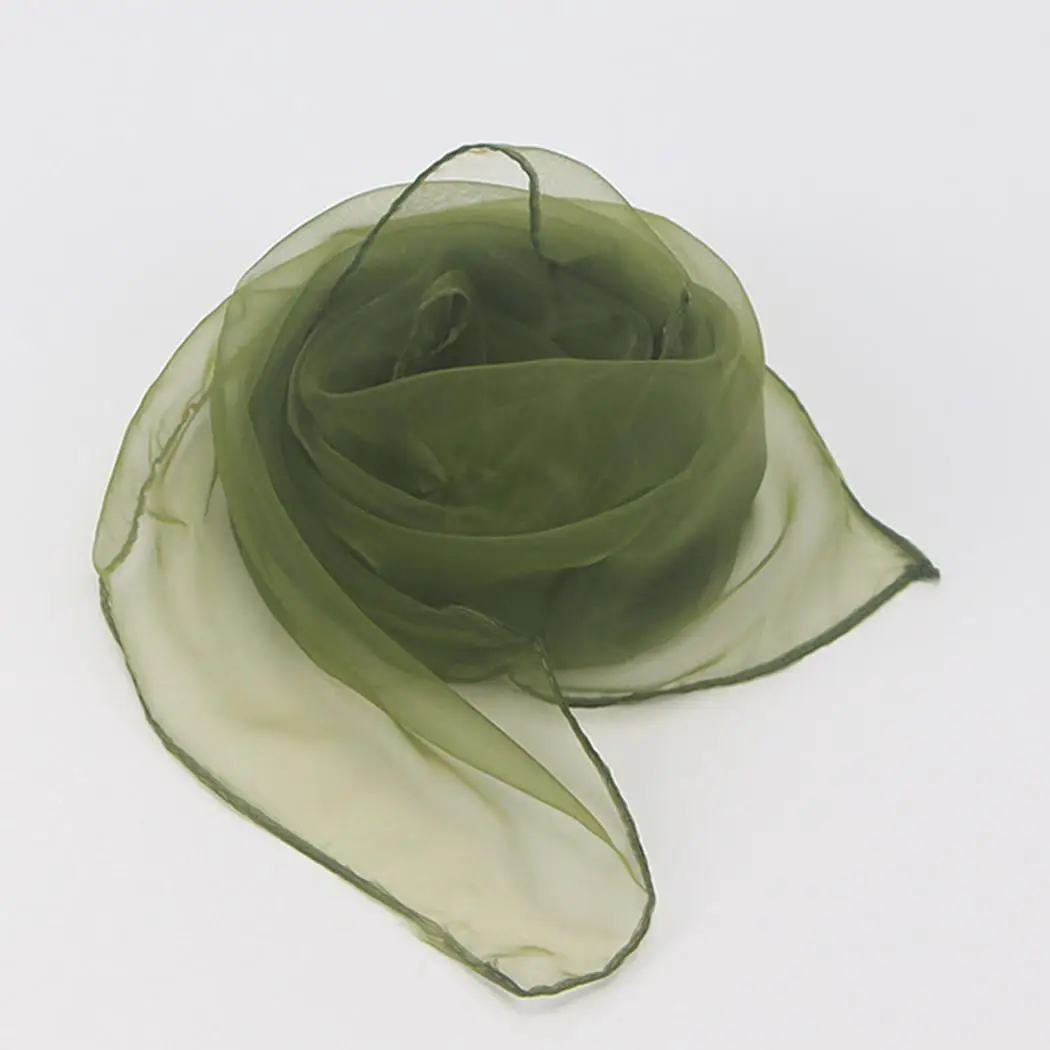 army green Яркие матросские танцы маленький шелковый шарф танец 0,01 кг сплошной шарф - Цвет: army green