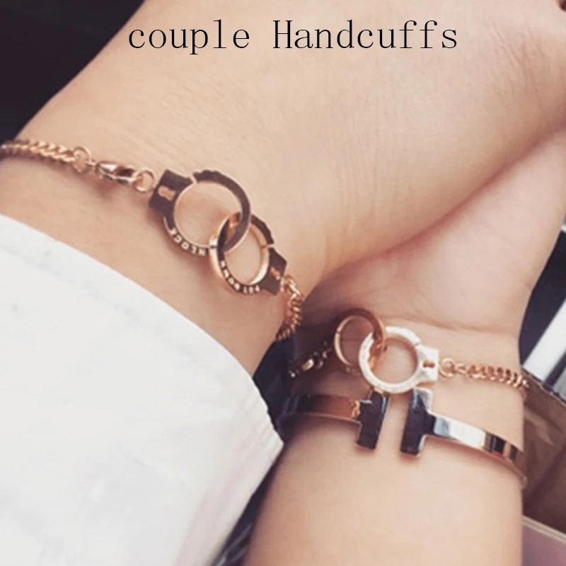 Браслеты из розового золота для пар женские браслеты нержавеющей стали цепочка