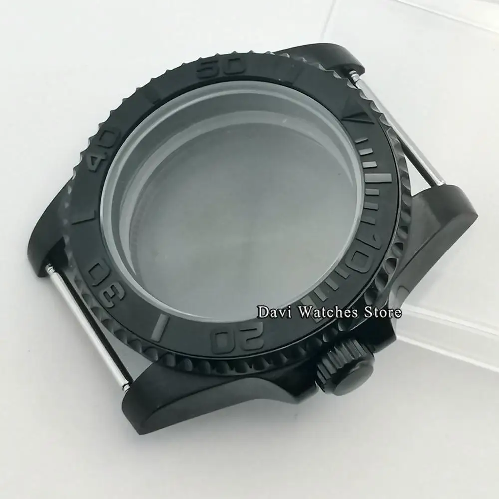 Однотонный черный чехол задняя крышка с сапфировым стеклом подходит для NH35 NH36 ETA