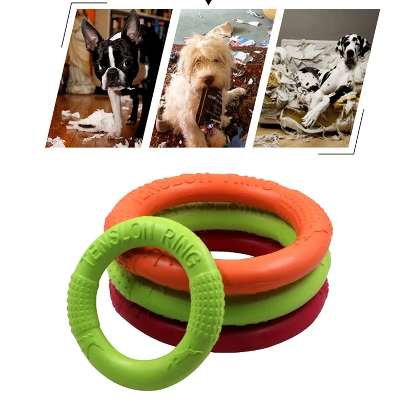 

1 шт., уличная игрушка для собак, тренировочное кольцо, съемник, устойчивый к укусам, плавающий источник, 18 см, летающие диски для питомцев, ин...
