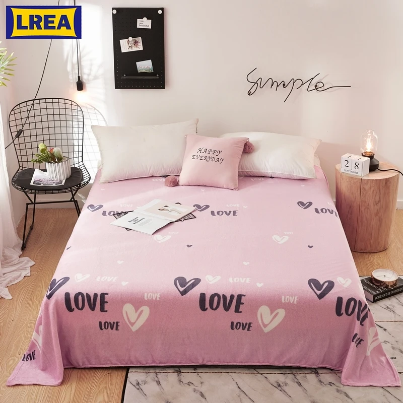 LREA плед коралловый флис одеяло розовый lovingheart супер теплый мягкий пледы зима на