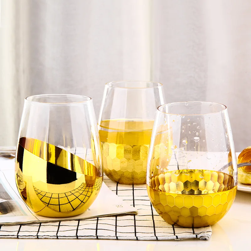 574 мл креативная пивная стеклянная чашка высокотемпературная позолоченная для