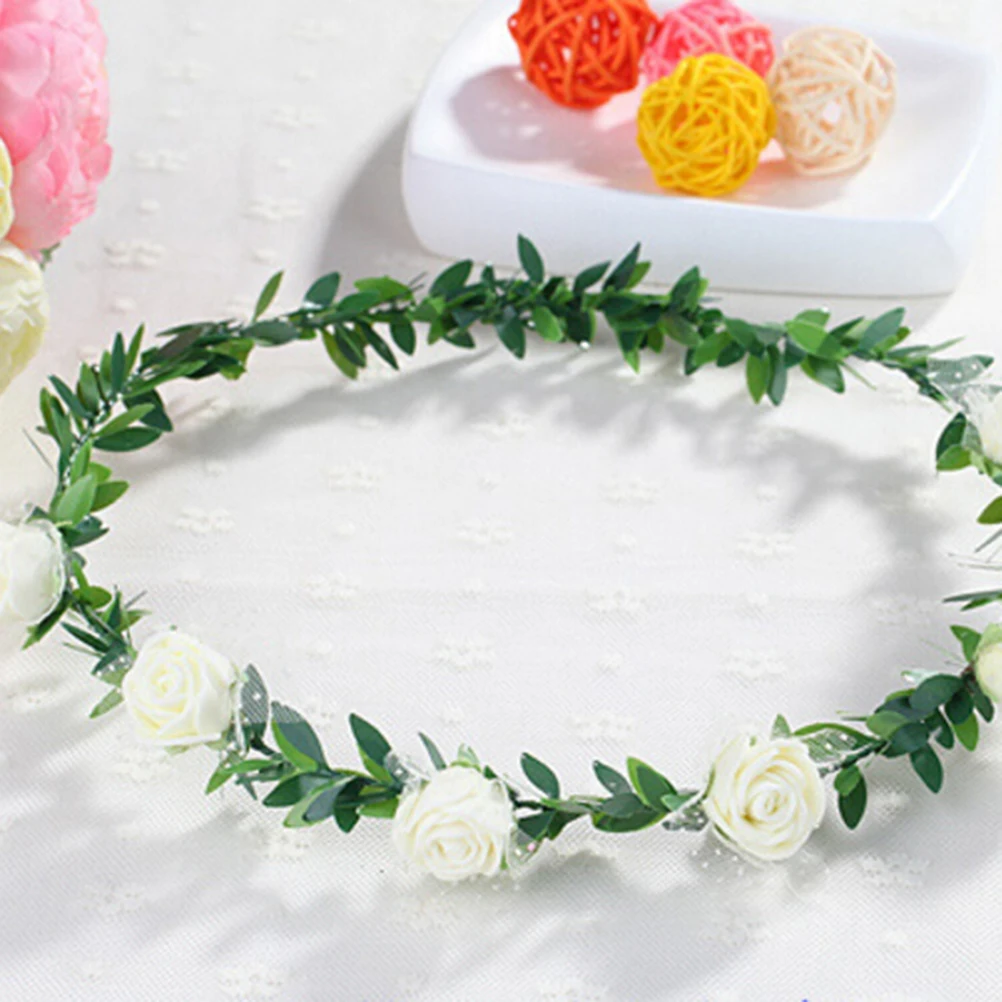

Rose Carnations Peony Flower Halo Bridal Floral Crown Hair Band Wreath Mint Head Wreath Party Wedding Headpiece Bridesmaid 1pcs