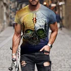Мужская популярная Повседневная футболка с цифровым 3D принтом и коротким рукавом, модная трендовая Спортивная футболка с 3D принтом