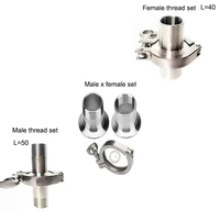 12 to 3 tri clamp cover thread ferrule adapter stainless steel ss304 with sillicon gasket pipe fitting