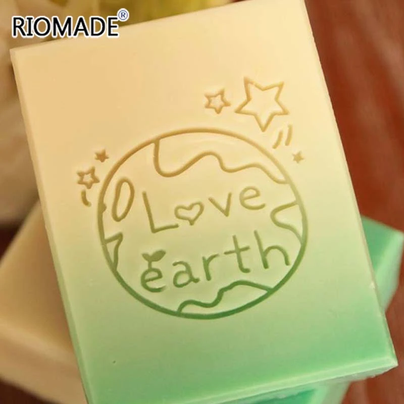 

Love Earth Soap Making Stamp Transparent Handmade Natural Stamps Earth Star Soap Chapter With Handle Acrylic Chapters Custom