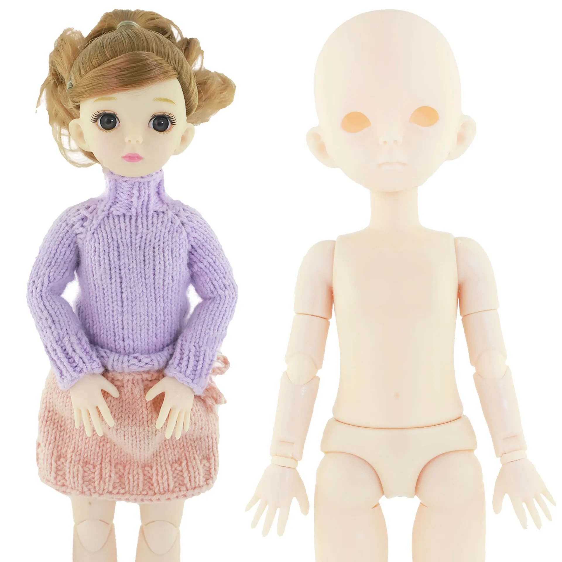 

New Bjd Doll 28cm Baby Doll Toy 22 Removable Joint 1/6 Doll Normal Skin Nude Body Girl Toy Without Makeup DIY Dress Up Gift