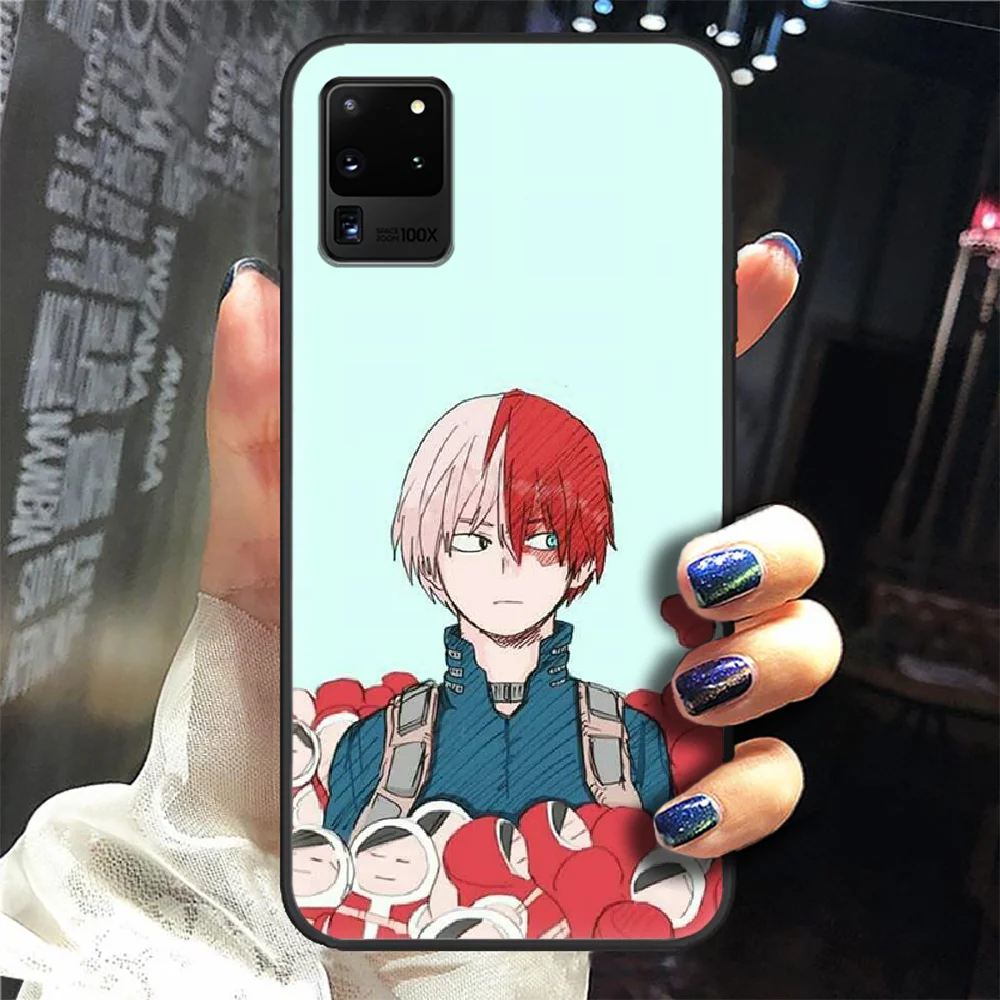 

My hero Academy Todoroki Shouto Phone Case Cover Hull For Samsung Galaxy S 6 7 8 9 10 e 20 edge uitra Note 8 9 10 plus black