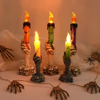 halloween led candle light skeleton ghost hand smoke free light horror props halloween party decoration supplies kids toy gift