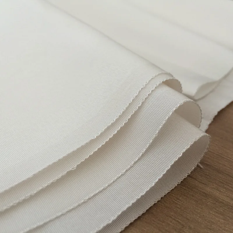 Двухслойная шелковая ткань цвета слоновой кости мягкая вуаль из чистого шелка 114