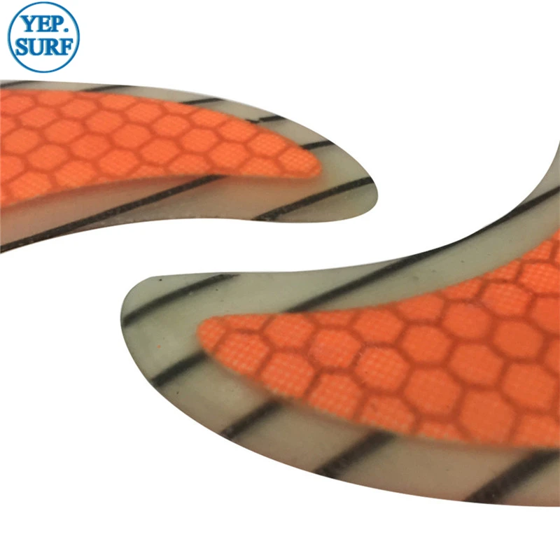 Плавники для серфинга двойные вкладки плавник оранжевые плавники M Honeycomb Carbon