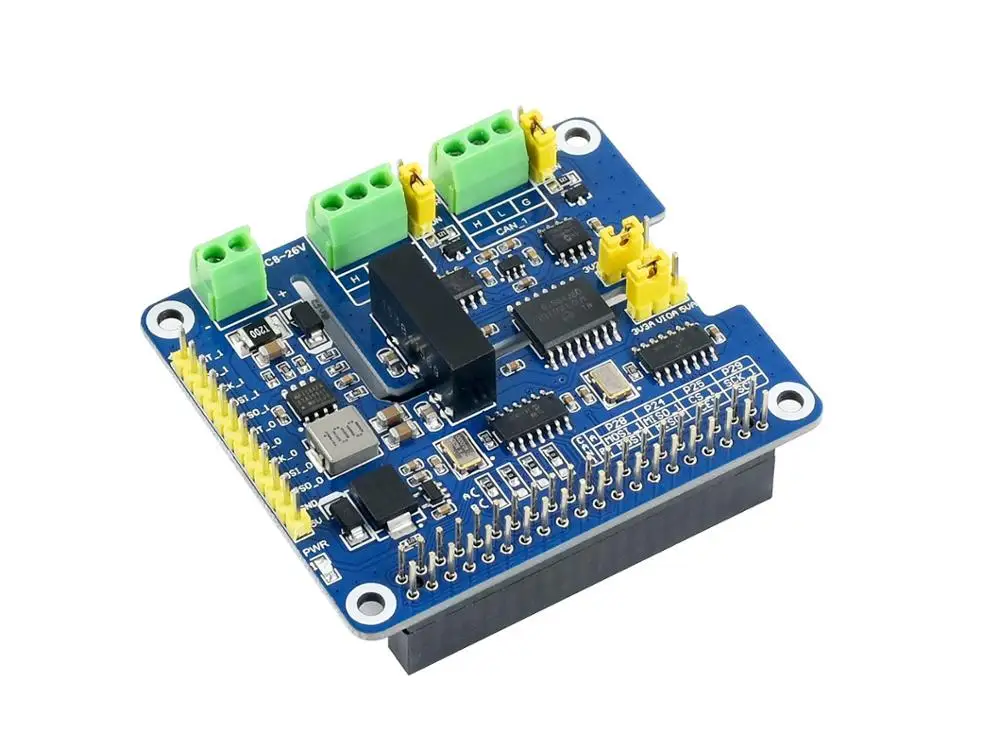 Waveshare2 Channel Изолированная шляпа расширения CAN FD для Raspberry Pi с несколькими бортовыми