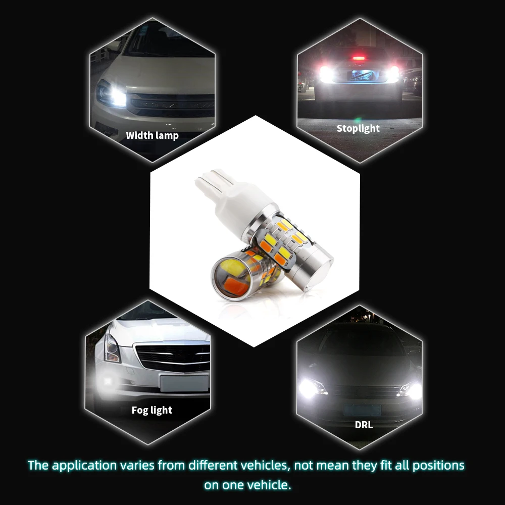 YM E-Bright 2 шт. 7443 7444NA 5730 20 SMD T20 Светодиодные Автомобильные Лампы янтарного/белого