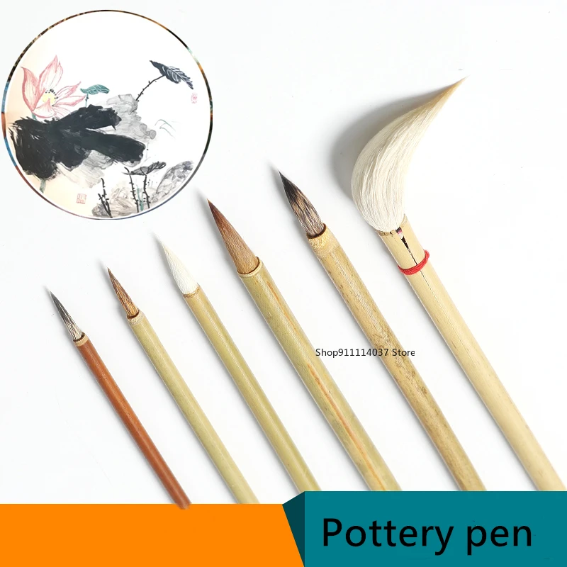 

6pcs/set Pottery Writing Brush Bamboo Brush Painting Painted Hook Pen Sweeping Ash Moisturizing Brush Ceramic Clay Polymer Tool