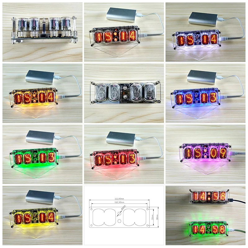Электронный набор сделай сам светящаяся трубка IN 12 Nixie Clock RGB с акриловым чехлом и трубками Набор для