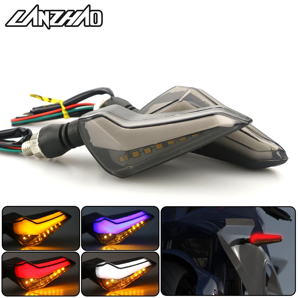 Пара светодиодных дневных ходовых огней для мотоциклов стоп-сигнал поворота