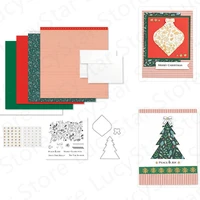 christmas tree pattern clear stamps and metal cutting dies decoration for diy making word greeting card scrapbooking new arrived