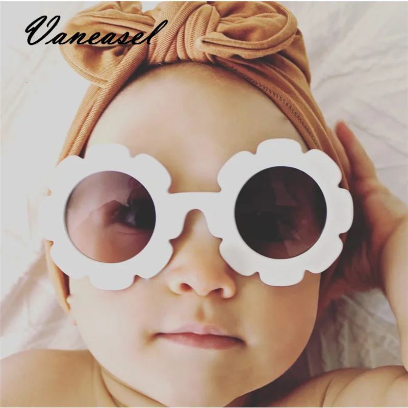 VANEASEL Защита от солнца цветок круглые милые детские солнцезащитные очки UV400 для