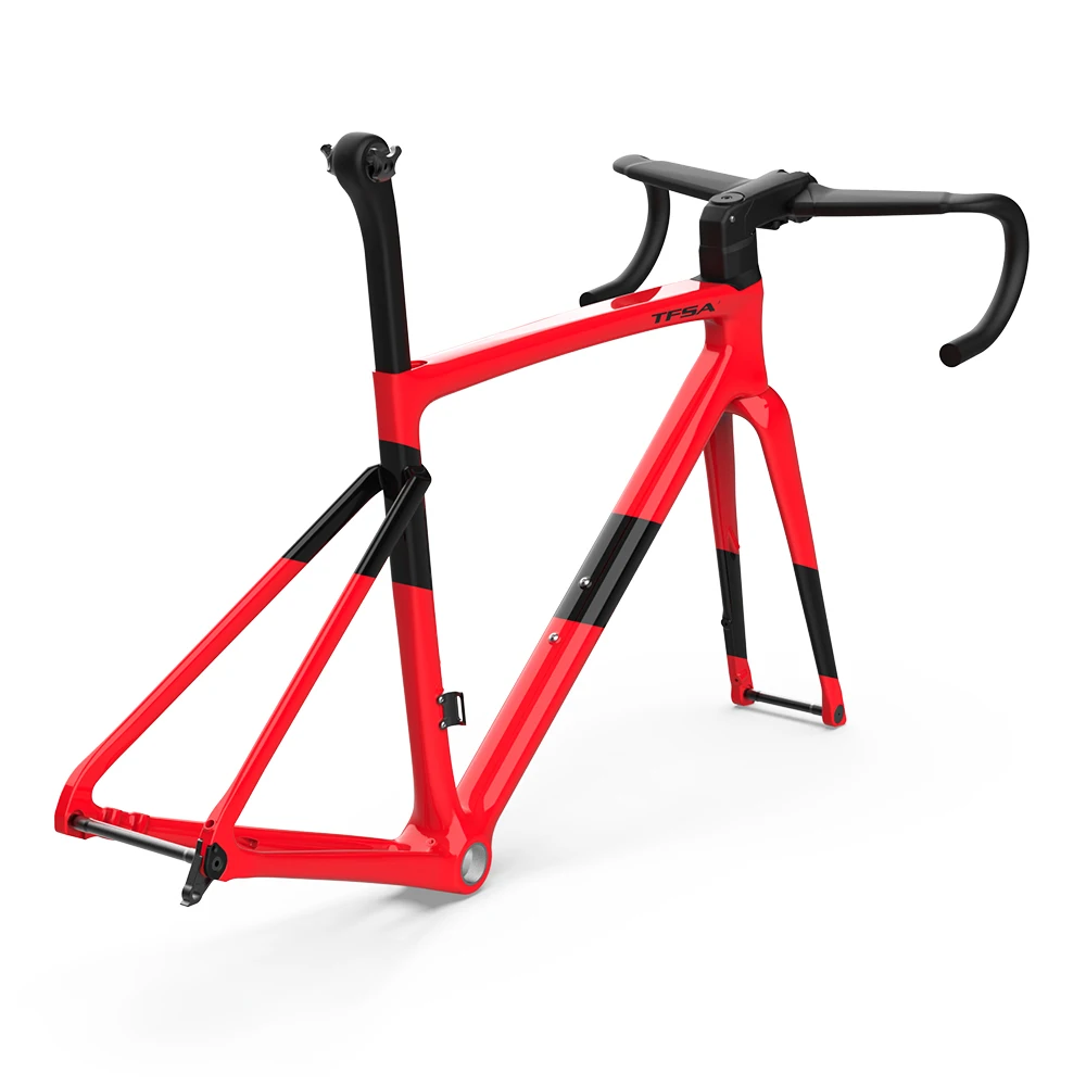 Купить Ультралегкая рама T1000 из углеродного волокна для дорожного велосипеда с зажимом для передней вилки и трубки для сиденья, стержень руля науш...